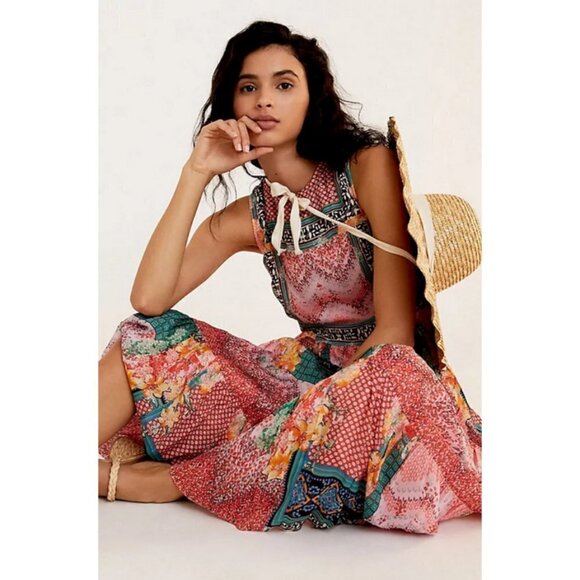 💕ANTHROPOLOGY BHANUNI By JYOTI💕 Alessandra Maxi Dress ~ Multi-Color Print 6 - Picture 5 of 16